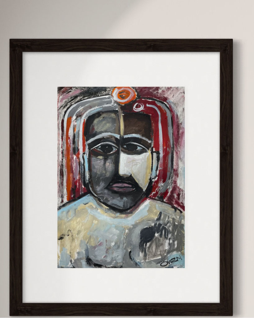 black and white face with dreads Painting | Scott Vaughn Owens