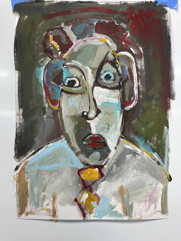 Surprised Man with Tie | Scott Vaughn Owen Painting Surprised Man with Tie | Scott Vaughn Owen Painting